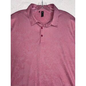 Adidas Primegreen Golf Polo Shirt Men 2XL Pink Textured Short Sleeve Performance